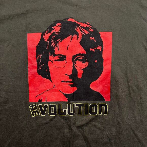 Anvil John Lennon Revolution T-Shirt Men’s XL Olive Cotton Graphic Vintage 90s - Picture 3 of 6